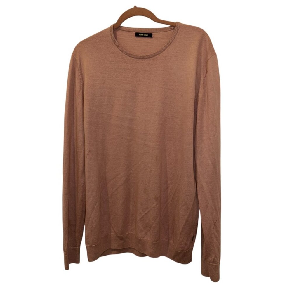 remus uomo terracotta putty pink wool mens crew neck sweater XXL